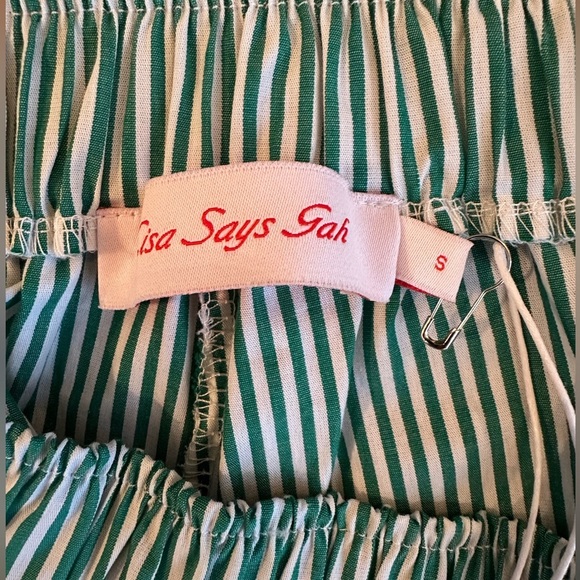 NWT Lisa Says Gah Ella Green Tie Shorts Size Small - Picture 6 of 7